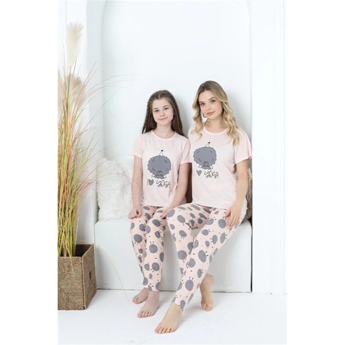 Moda Çizgi Anne Kız Aile I Love Yoga Pijama Takım Ayrı Ayrı Satılır 50101
