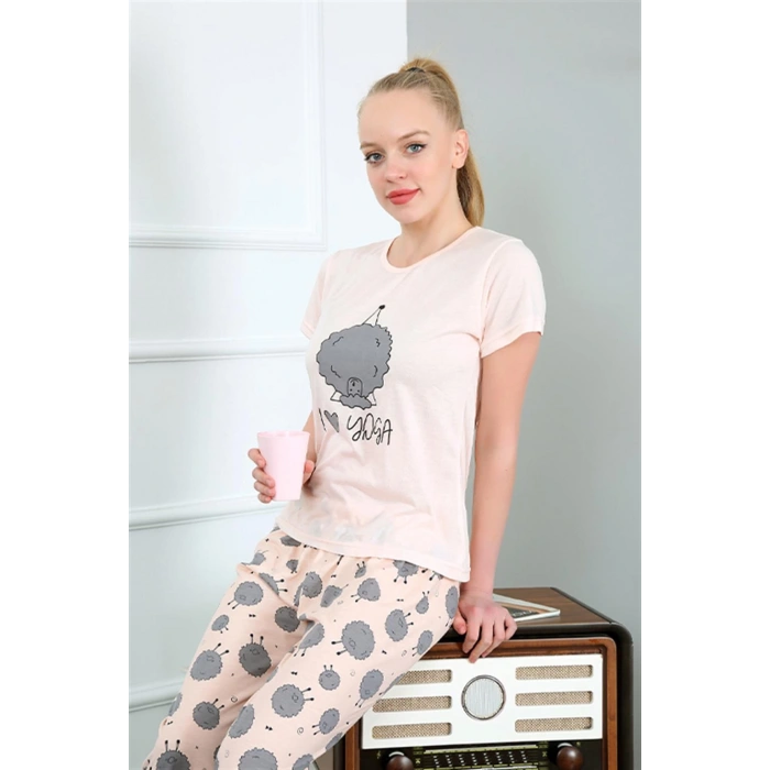 Moda Çizgi Anne Kız Aile I Love Yoga Pijama Takım Ayrı Ayrı Satılır 50101