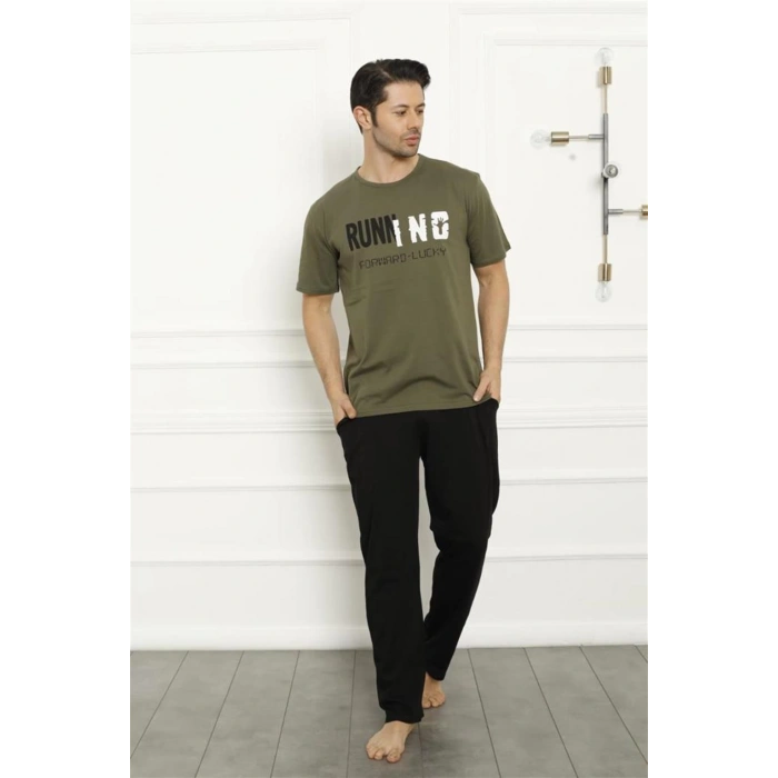 Moda Çizgi Baba Oğul Haki Aile Pijama Takım Ayrı Ayrı Satılır 50102