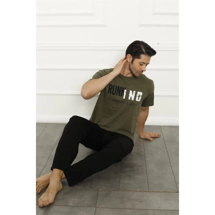 Moda Çizgi Baba Oğul Haki Aile Pijama Takım Ayrı Ayrı Satılır 50102