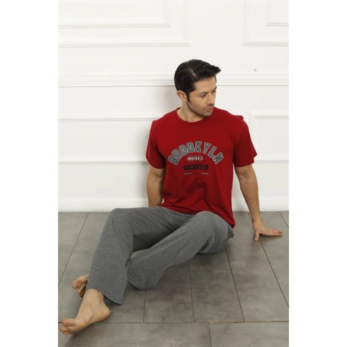 Moda Çizgi Baba Oğul Kırmızı Aile Pijama Takım Ayrı Ayrı Satılır 50102