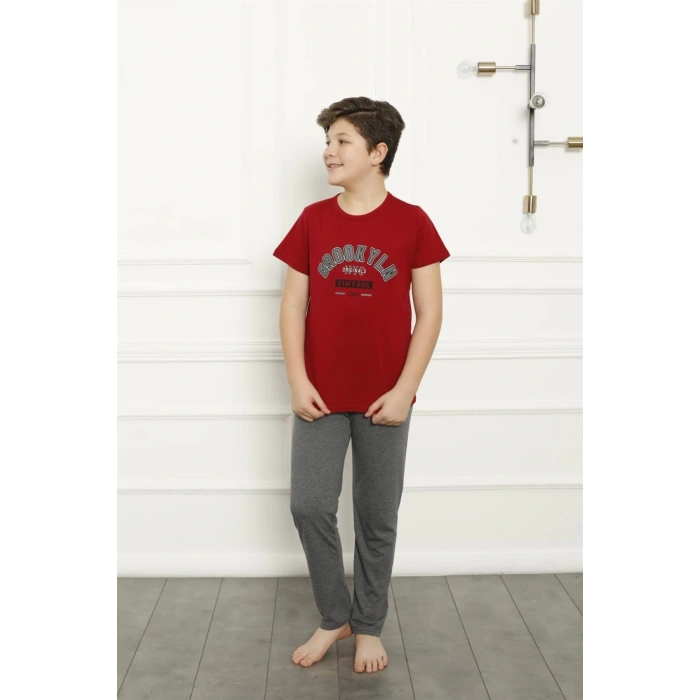 Moda Çizgi Baba Oğul Kırmızı Aile Pijama Takım Ayrı Ayrı Satılır 50102