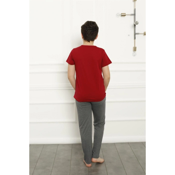 Moda Çizgi Baba Oğul Kırmızı Aile Pijama Takım Ayrı Ayrı Satılır 50102