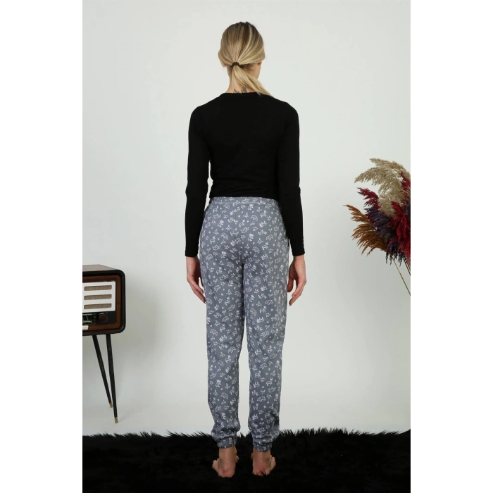 Moda Çizgi Bayan %100 Pamuk Penye Tek Alt Pijama 27292