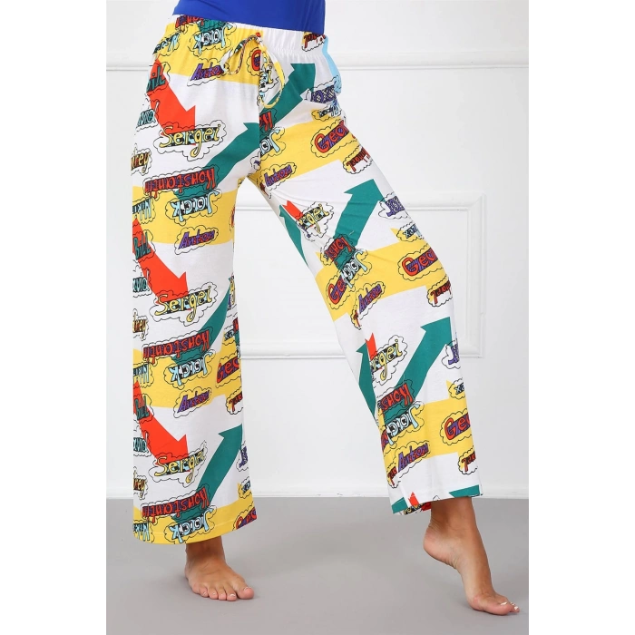 Moda Çizgi Bayan Pamuk Tek Alt Pijama 210021