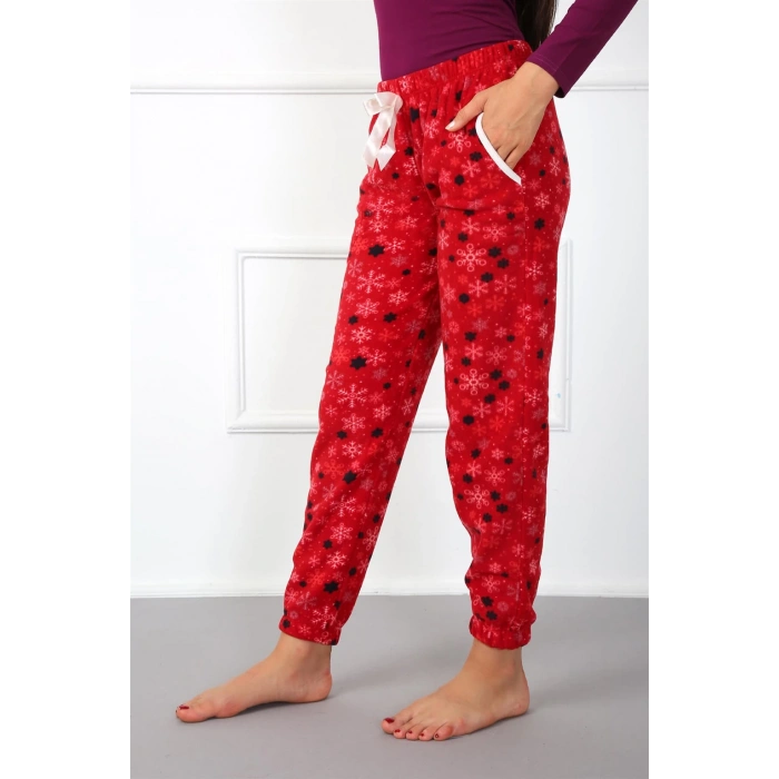 Moda Çizgi Bayan Welsoft Polar Tek Alt Pijama 210040