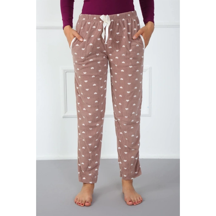 Moda Çizgi Bayan Welsoft Polar Tek Alt Pijama 210043