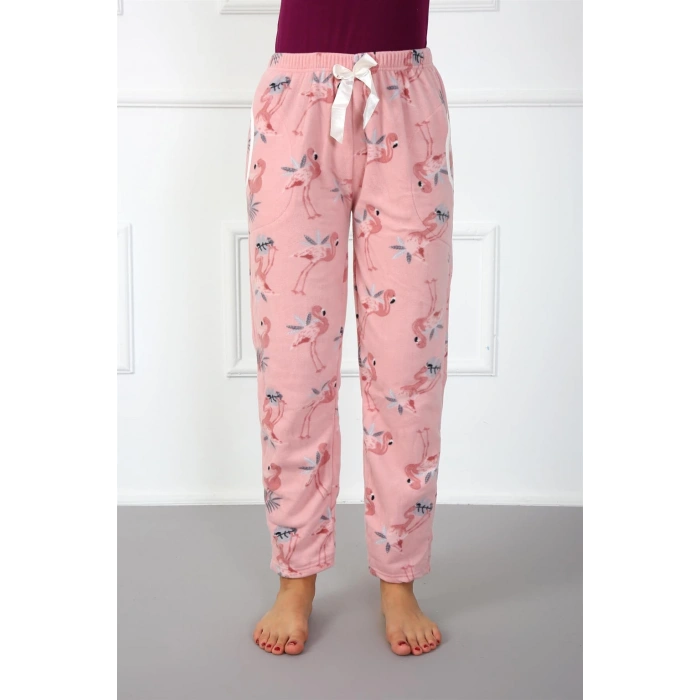 Moda Çizgi Bayan Welsoft Polar Tek Alt Pijama 210044