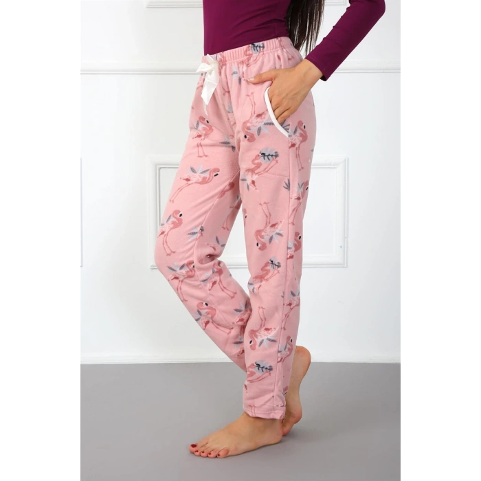 Moda Çizgi Bayan Welsoft Polar Tek Alt Pijama 210044