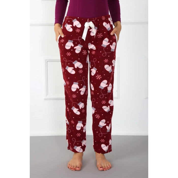 Moda Çizgi Bayan Welsoft Polar Tek Alt Pijama 210052