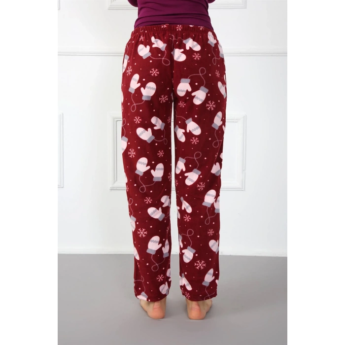 Moda Çizgi Bayan Welsoft Polar Tek Alt Pijama 210052
