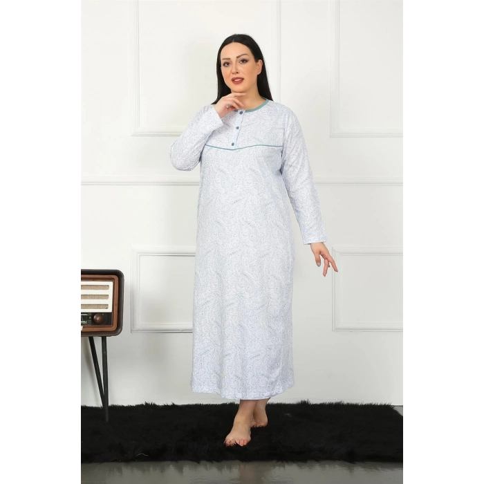 Moda Çizgi Big Uzun Kol Petrol Anne Gecelik 1359