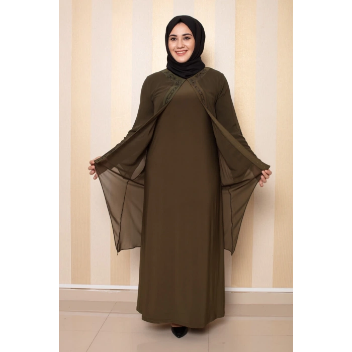 Moda Çizgi Büyük Beden Elbise