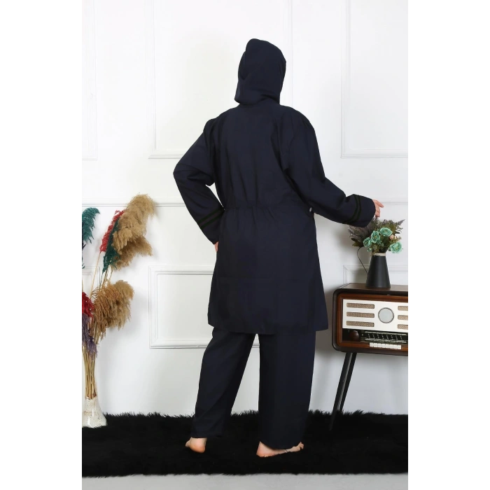 Moda Çizgi Büyük Beden Tesettür Mayo 60-62-64-66 Beden Lacivert 55015