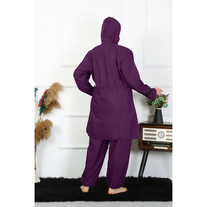 Moda Çizgi Büyük Beden Tesettür Mayo 60-62-64-66 Beden Mor 55015