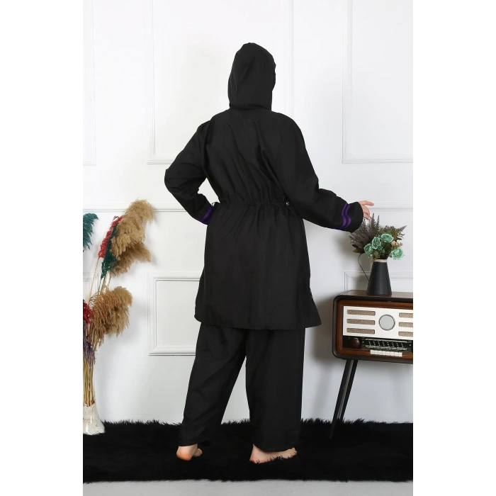 Moda Çizgi Büyük Beden Tesettür Mayo 60-62-64-66 Beden Siyah 55015