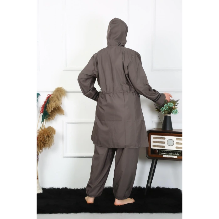 Moda Çizgi Büyük Beden Tesettür Mayo 7XL-8XL-9XL-10XL Füme 55010