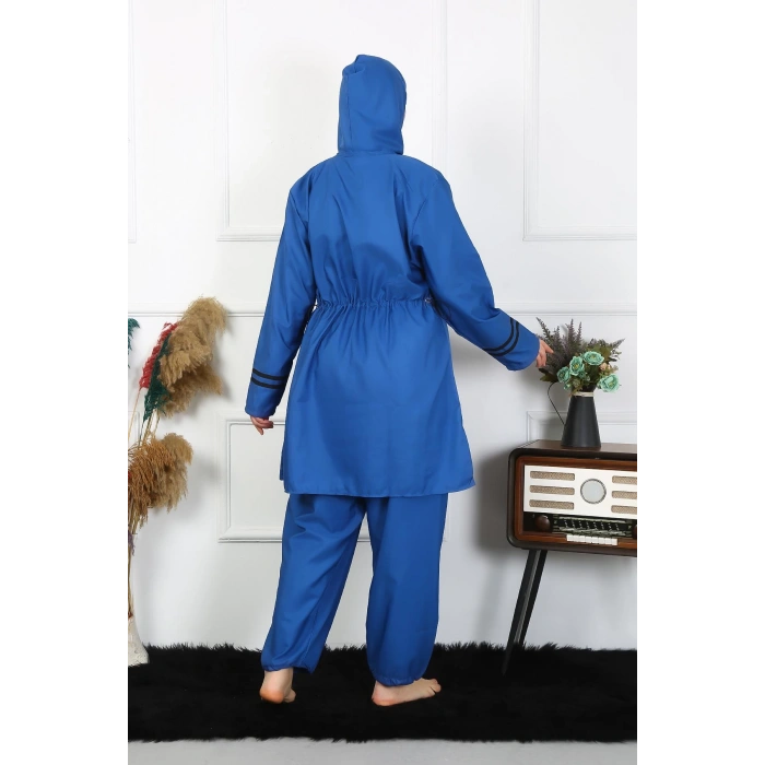 Moda Çizgi Büyük Beden Tesettür Mayo 7XL-8XL-9XL-10XL İndigo 55010