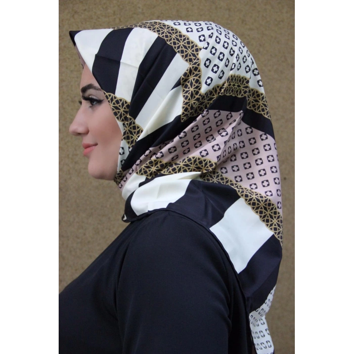 Moda Çizgi Desenli Eşarp