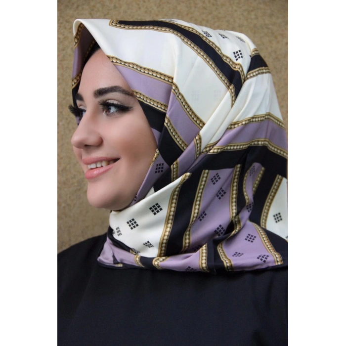 Moda Çizgi Desenli Eşarp