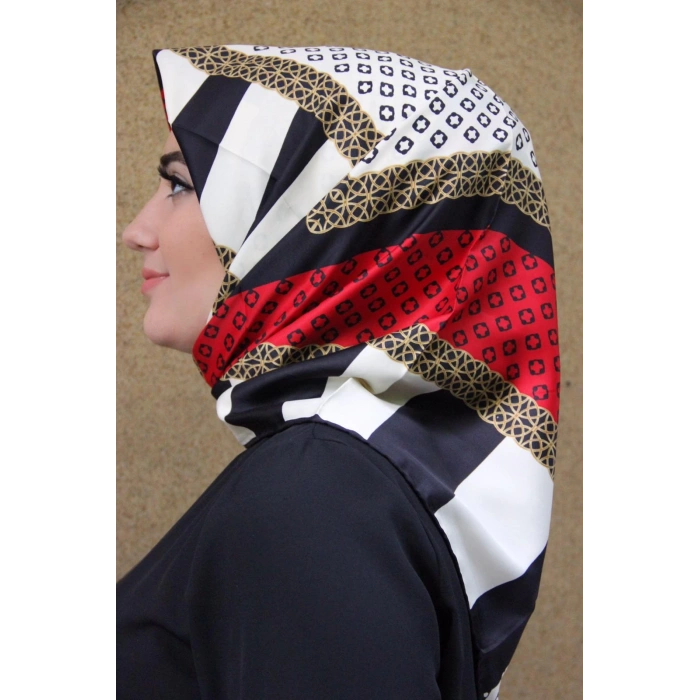 Moda Çizgi Desenli Eşarp