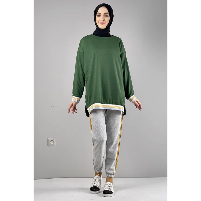 Moda Çizgi Desenli Tunik