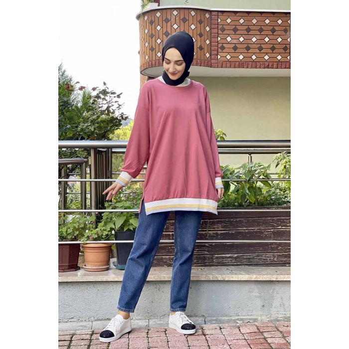 Moda Çizgi Desenli Tunik