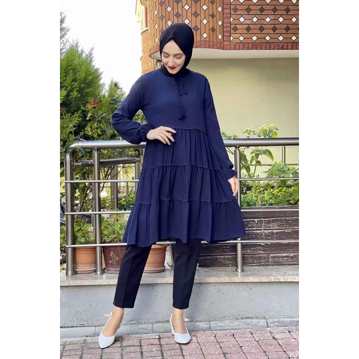 Moda Çizgi Desenli Tunik