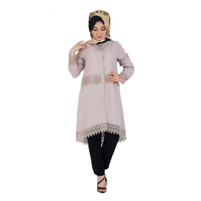 Moda Çizgi Desenli Tunik