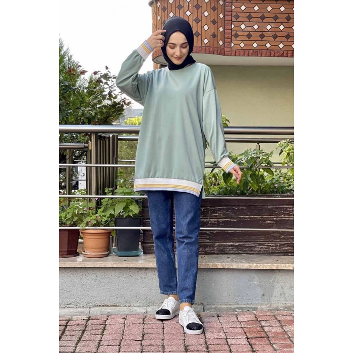 Moda Çizgi Desenli Tunik