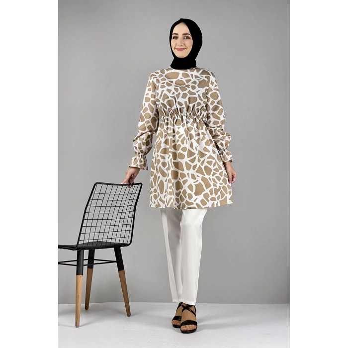 Moda Çizgi Desenli Tunik