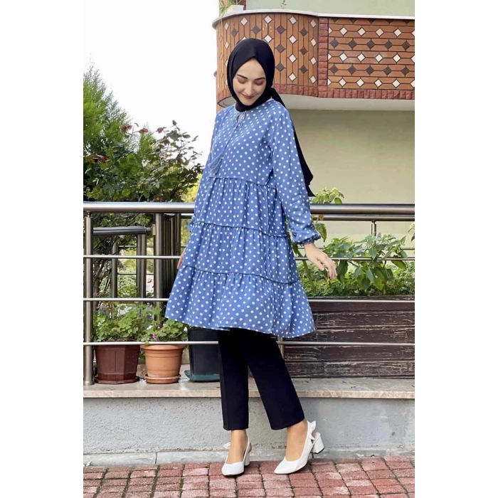 Moda Çizgi Desenli Tunik