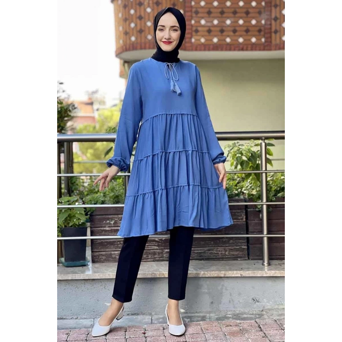 Moda Çizgi Desenli Tunik