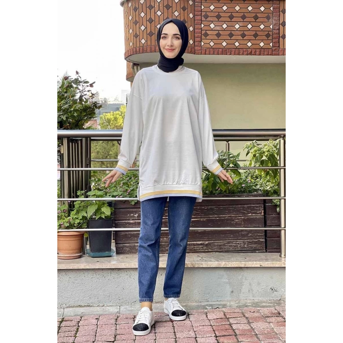 Moda Çizgi Desenli Tunik