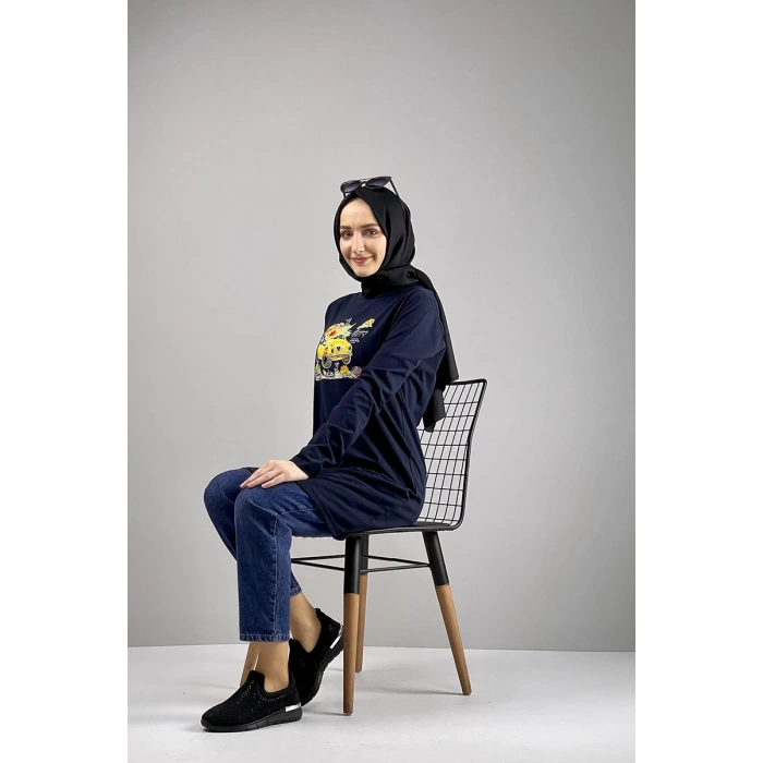 Moda Çizgi Desenli Tunik