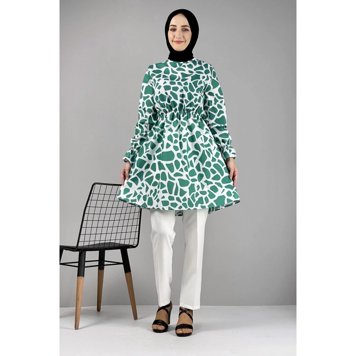 Moda Çizgi Desenli Tunik