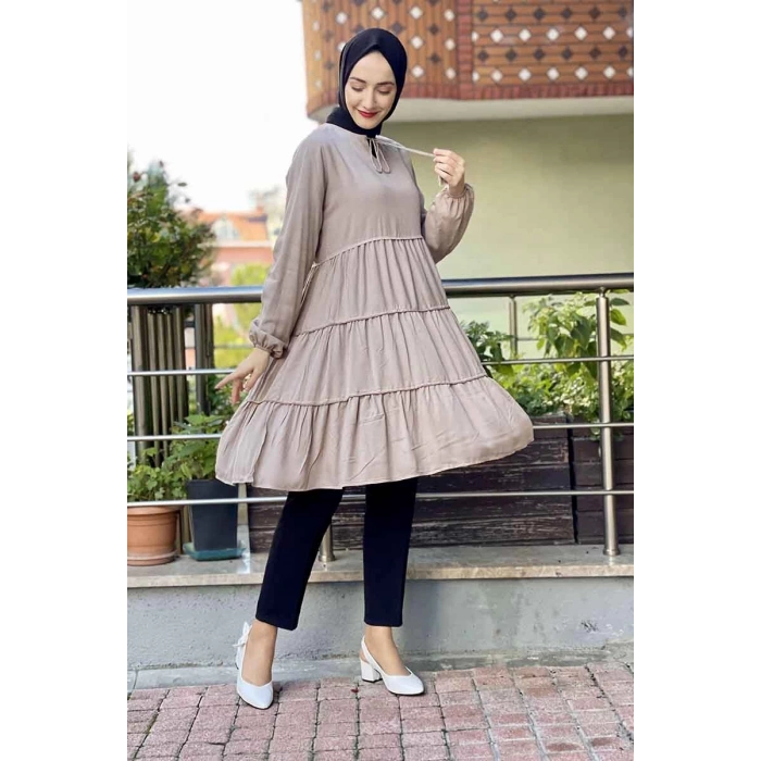 Moda Çizgi Desenli Tunik