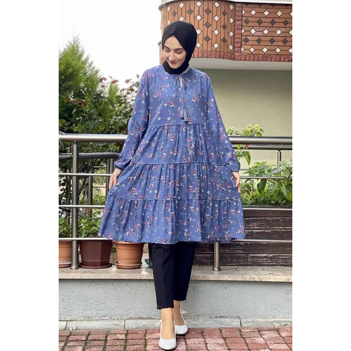 Moda Çizgi Desenli Tunik