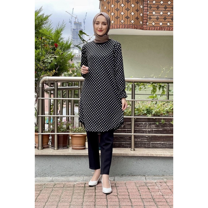 Moda Çizgi Desenli Tunik