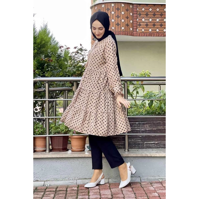 Moda Çizgi Desenli Tunik