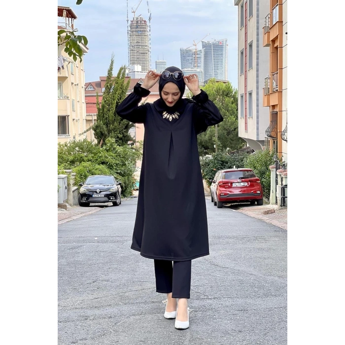 Moda Çizgi Desenli Tunik