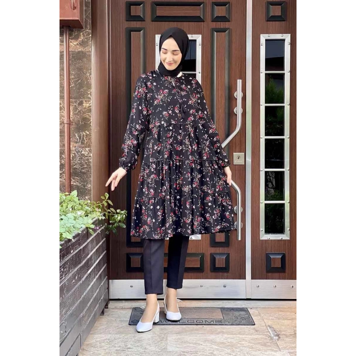 Moda Çizgi Desenli Tunik