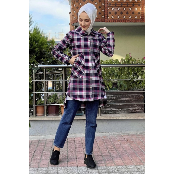 Moda Çizgi Desenli Tunik