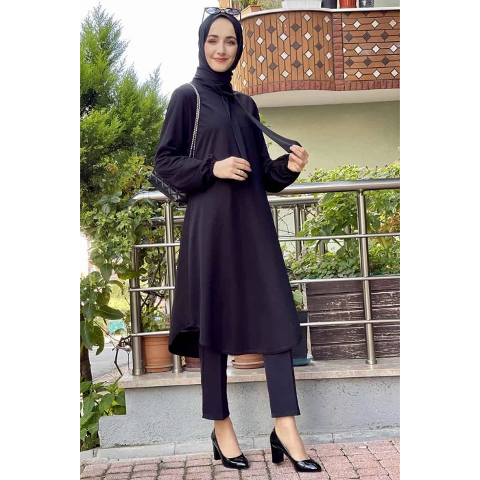 Moda Çizgi Desenli Tunik