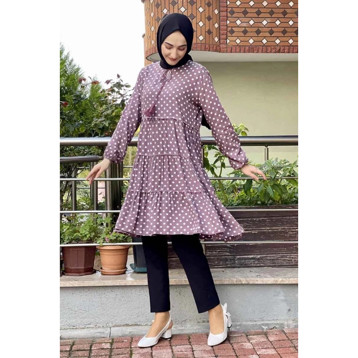 Moda Çizgi Desenli Tunik