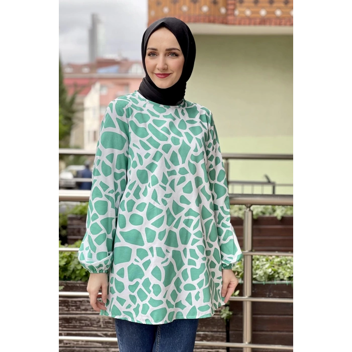 Moda Çizgi Desenli Tunik