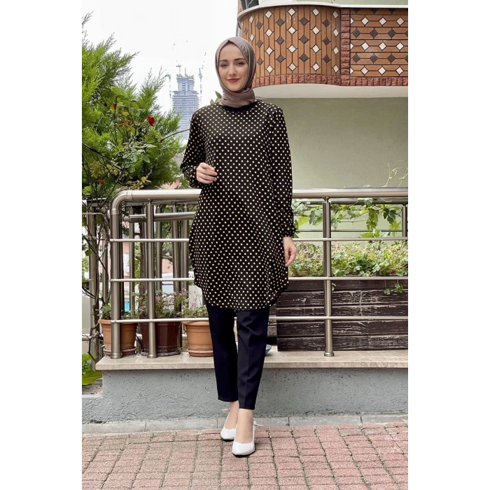 Moda Çizgi Desenli Tunik