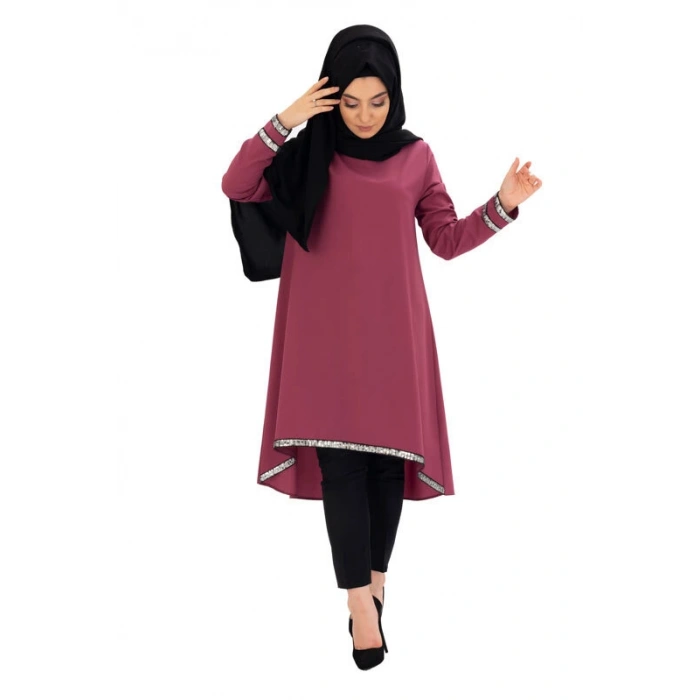 Moda Çizgi Desenli Tunik