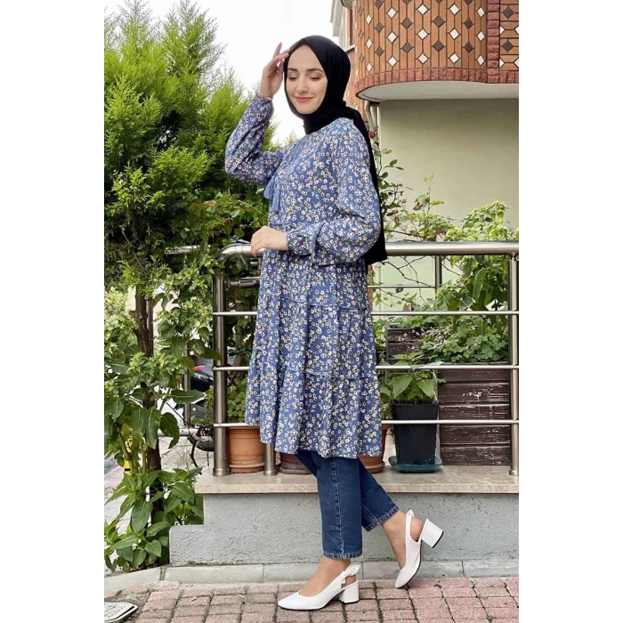 Moda Çizgi Desenli Tunik