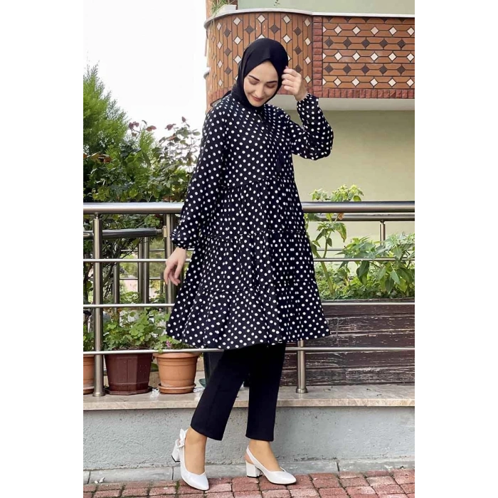 Moda Çizgi Desenli Tunik